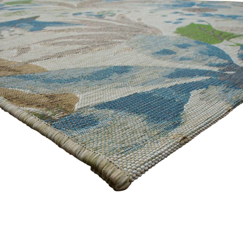 Tapis intérieur extérieur fleurs bleu multicolore 123x180 — vue 4