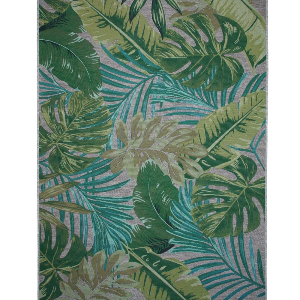Tapis extérieur intérieur feuilles vert multicolore 160x230