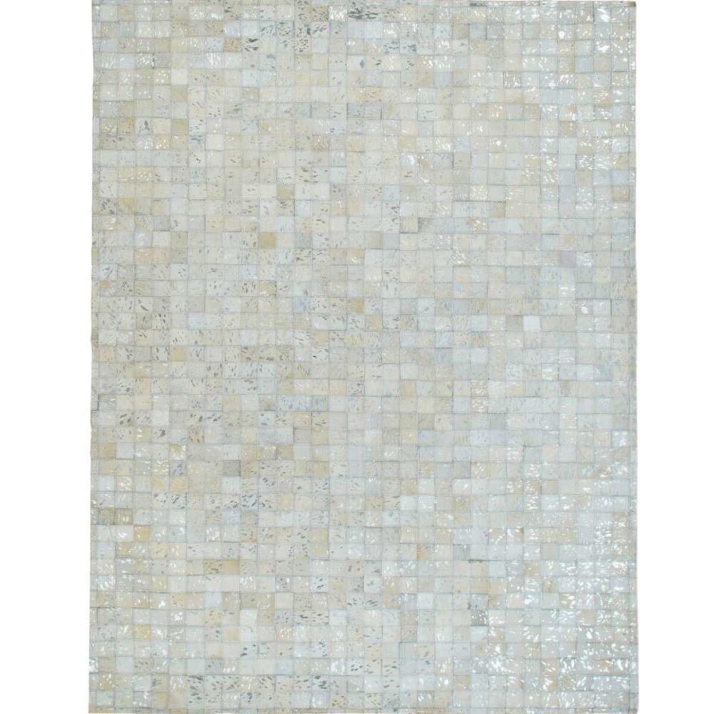 Tapis en cuirs recyclés blanc argenté 190x290