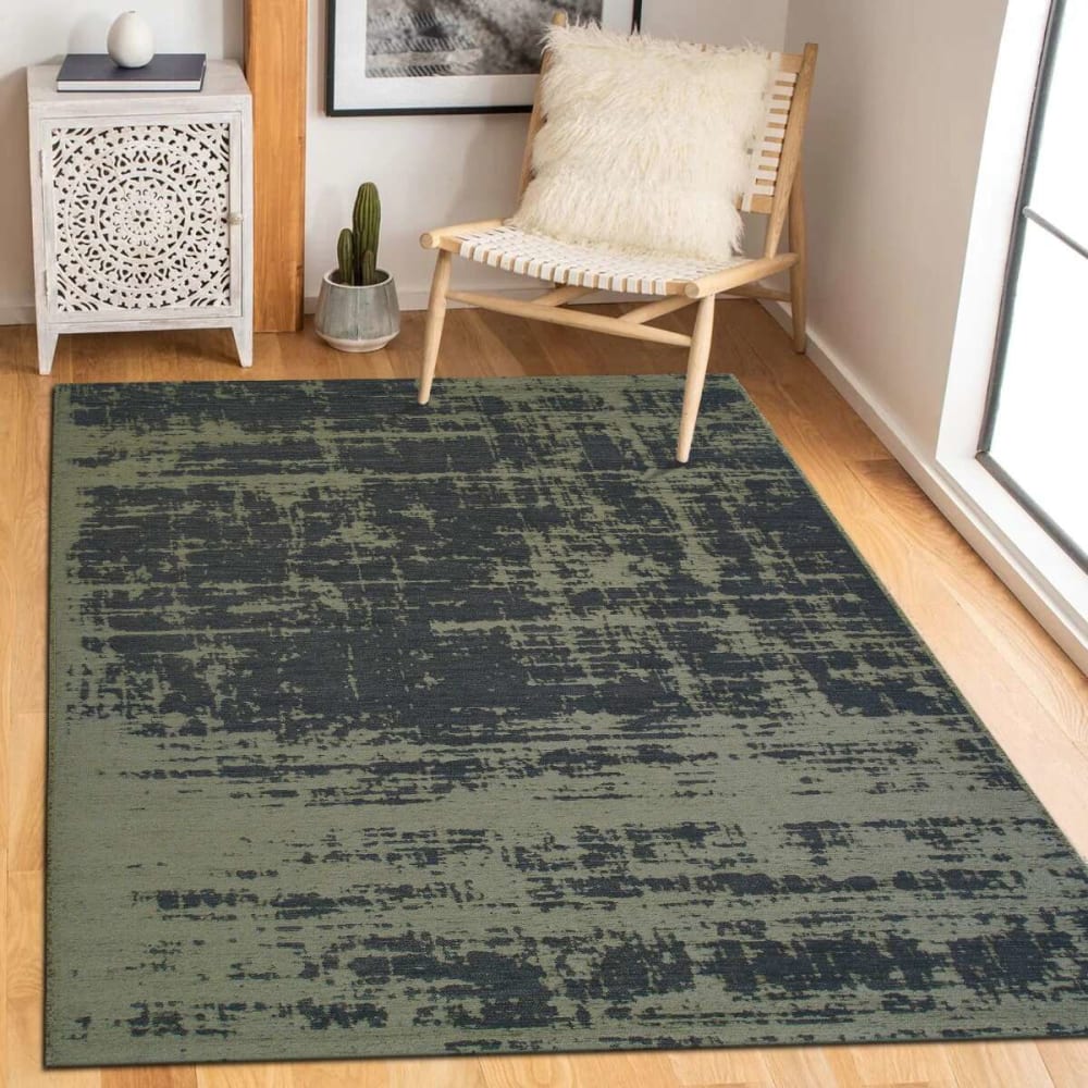 Tapis abstrait moderne vert kaki 123x180 — vue 3