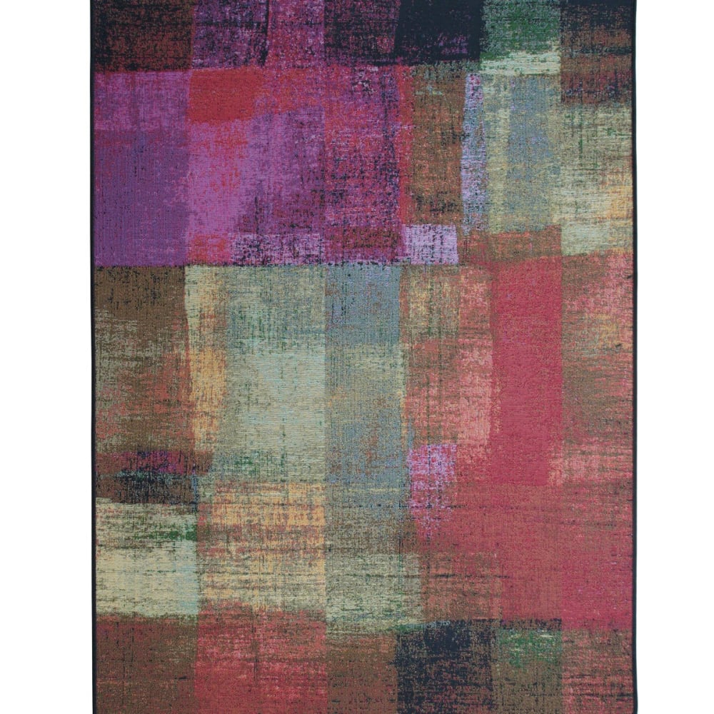 Tapis extérieur intérieur vintage multicolore vert 123x180