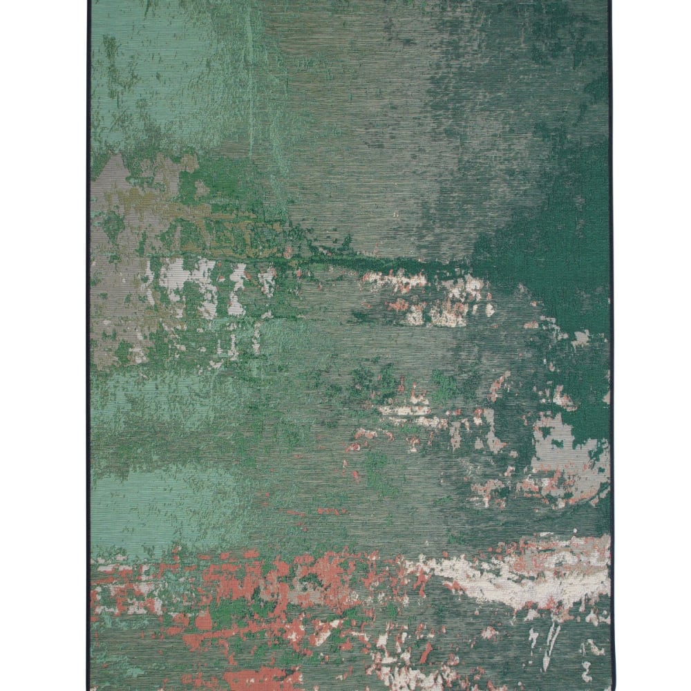 Tapis extérieur intérieur vintage vert multicolore 123x180