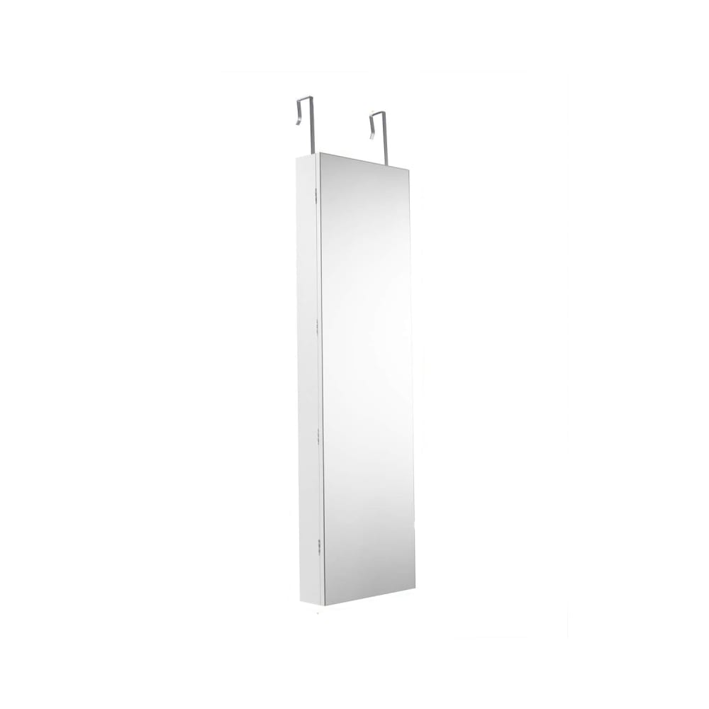 Armoire à bijoux avec éclairage led miroir plein sans cadre blanc