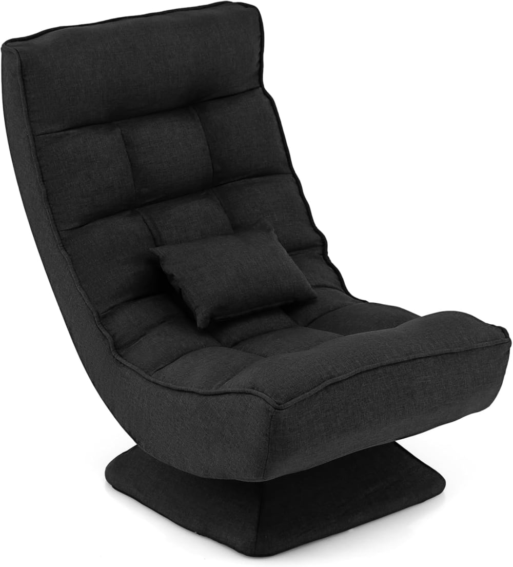 Canapé relaxation pliable réglable 5 positions noir 63x71x92cm