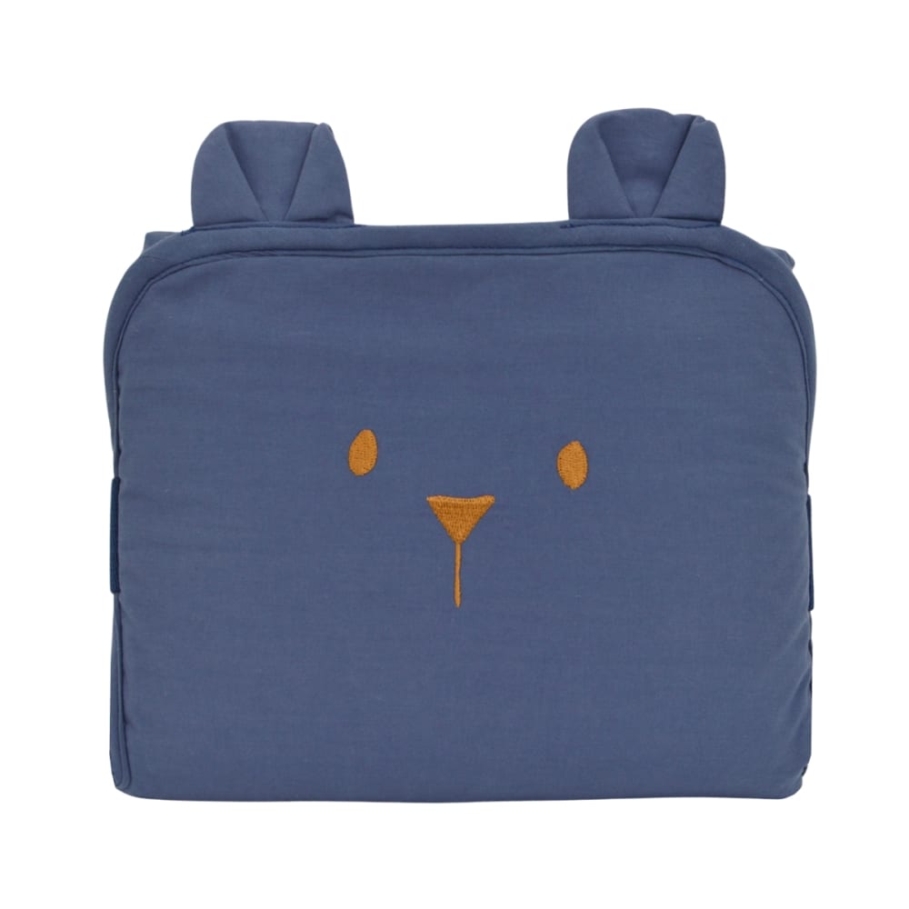 Tapis à langer de voyage imperméable coton bio* bleu marine