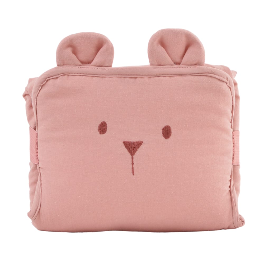 Tapis à langer de voyage imperméable coton bio* bois de rose