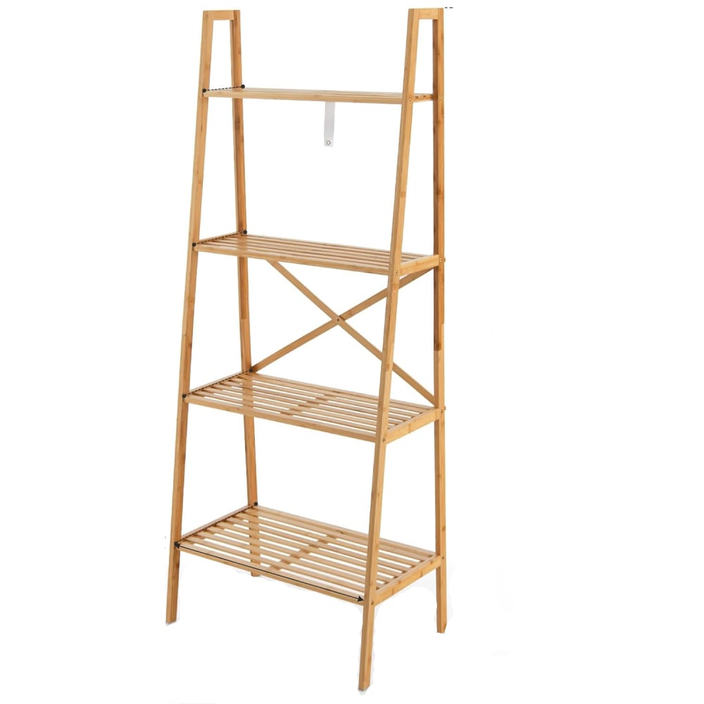 Bibliothèque en bambou 4 niveaux 35,5 x 60 x 148cm
