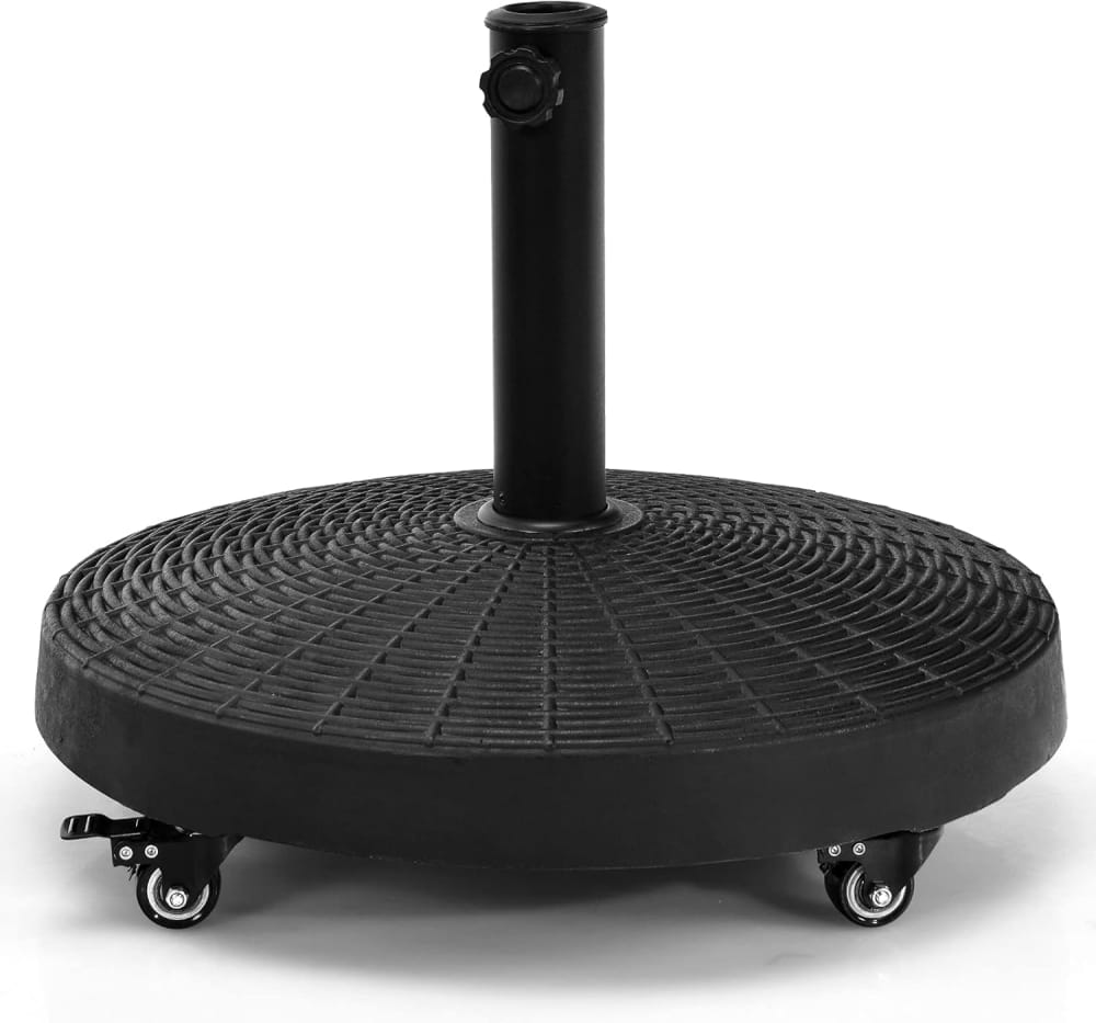 Base de parasol avec roulettes adaptée au mât de parasol φ38/48mm