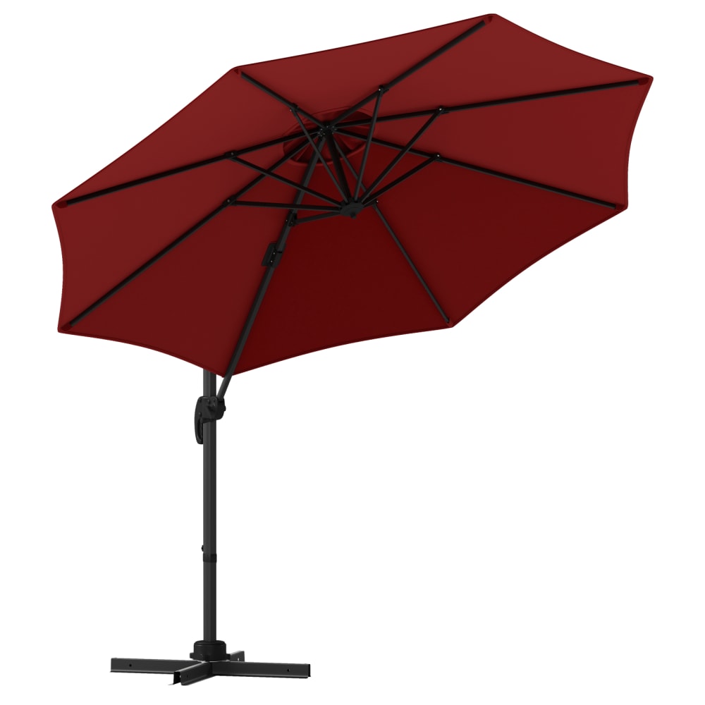 Parasol déporté rouge 3x3m