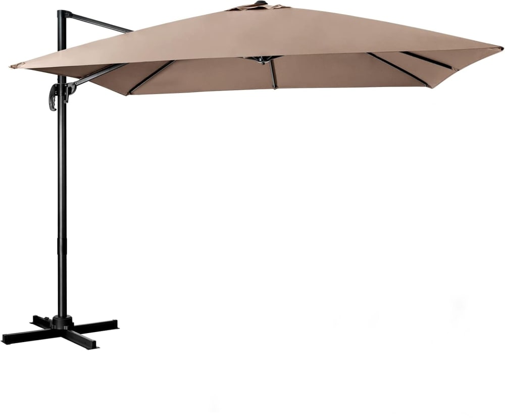 Parasol de jardin beige avec manivelle