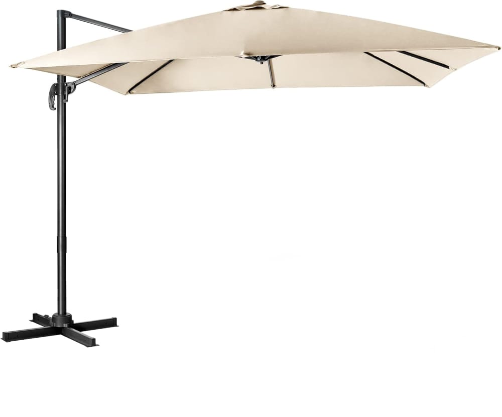 Parasol de jardin beige avec manivelle