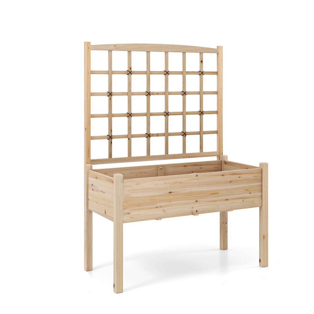 Jardinière surélevée avec treillis beige 119 x 60 x 160 cm