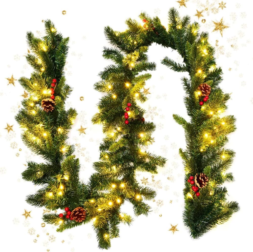 Guirlande de noël artificielle et aiguilles et pommes de pin 270 cm