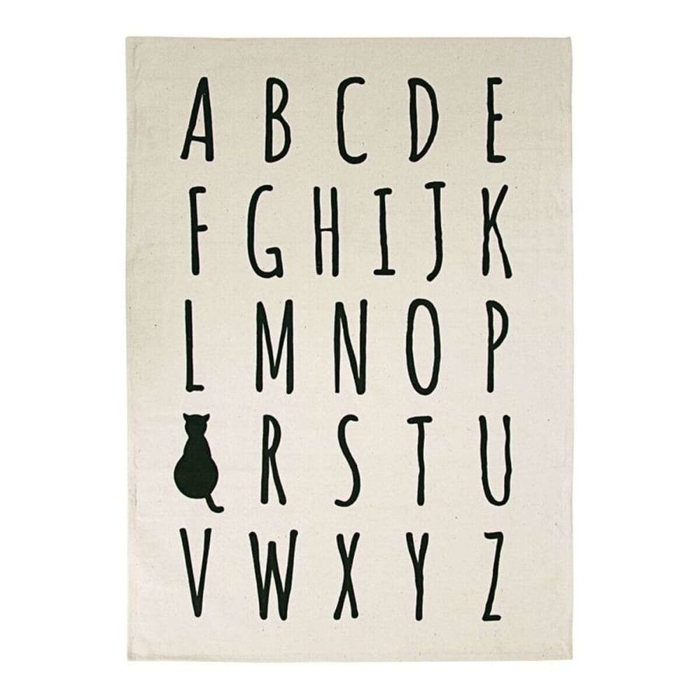 Kinderteppich bedruckt mit Alphabet und Katze 120x170 - Maisons