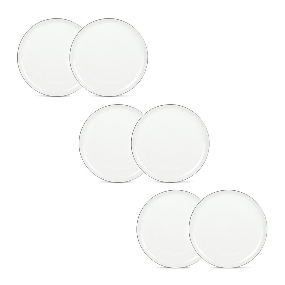 Lot de 6 assiettes plates blanches