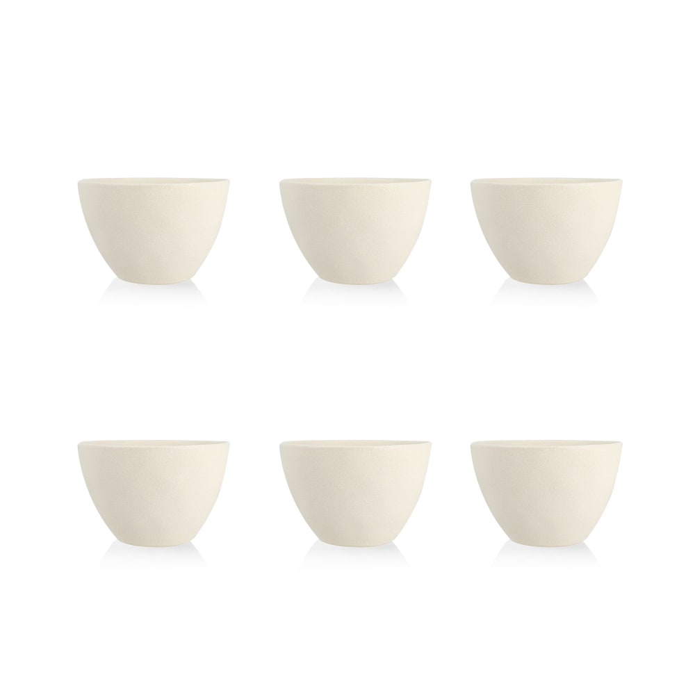 Lot de 6 bols 865ml blanc mat en grès Lot de 6 bols 865ml blanc mat en grès
