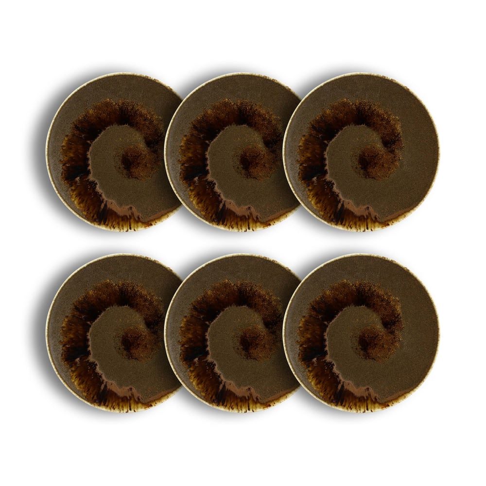 Lot de 6 assiettes plates - porcelaine