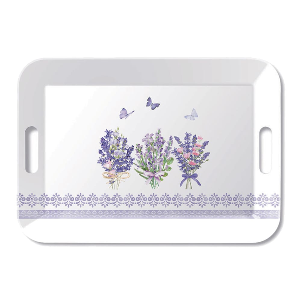 Grand plateau rectangulaire lavande