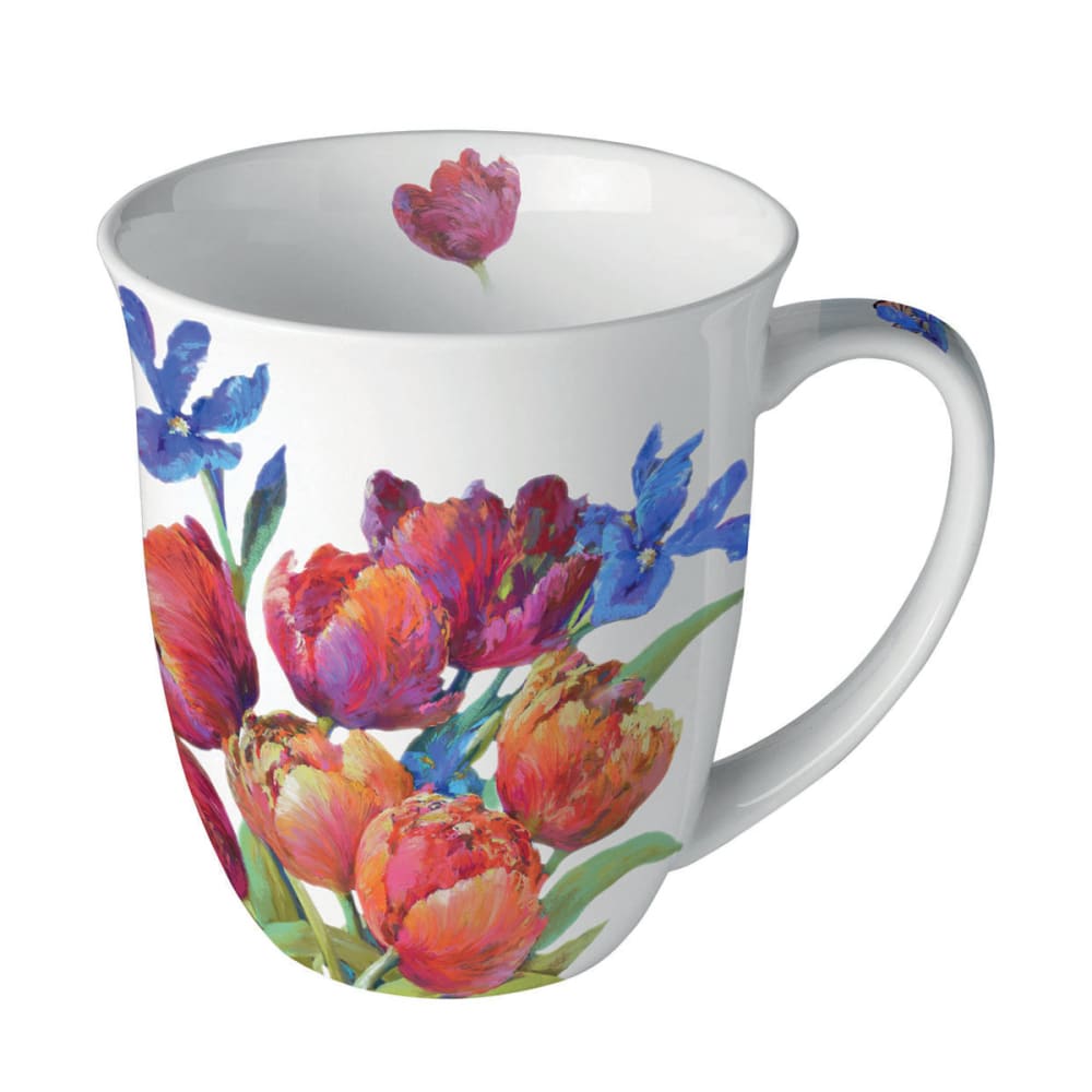 Tasse en porcelaine fine tulipes de joie