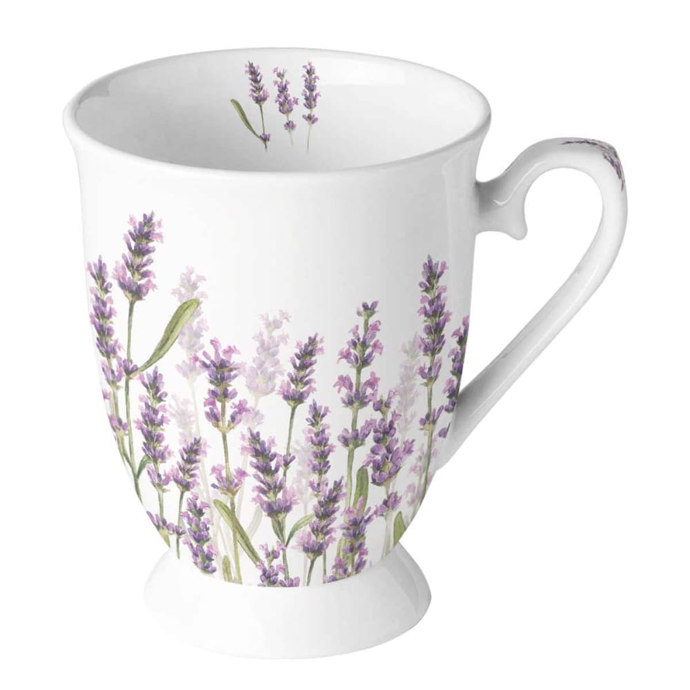 Tasse en porcelaine fine brins de lavande
