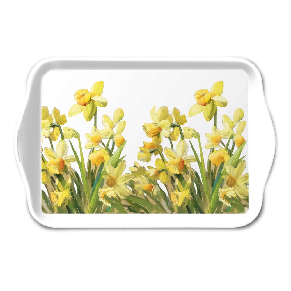 Petit plateau rectangulaire jonquilles dorées Petit plateau rectangulaire jonquilles dorées