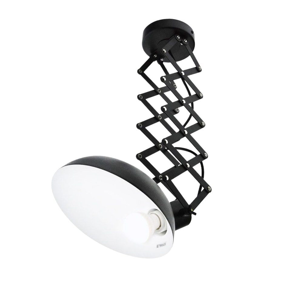 Plafonnier extensible ciseaux noir style industriel, E27 62cm