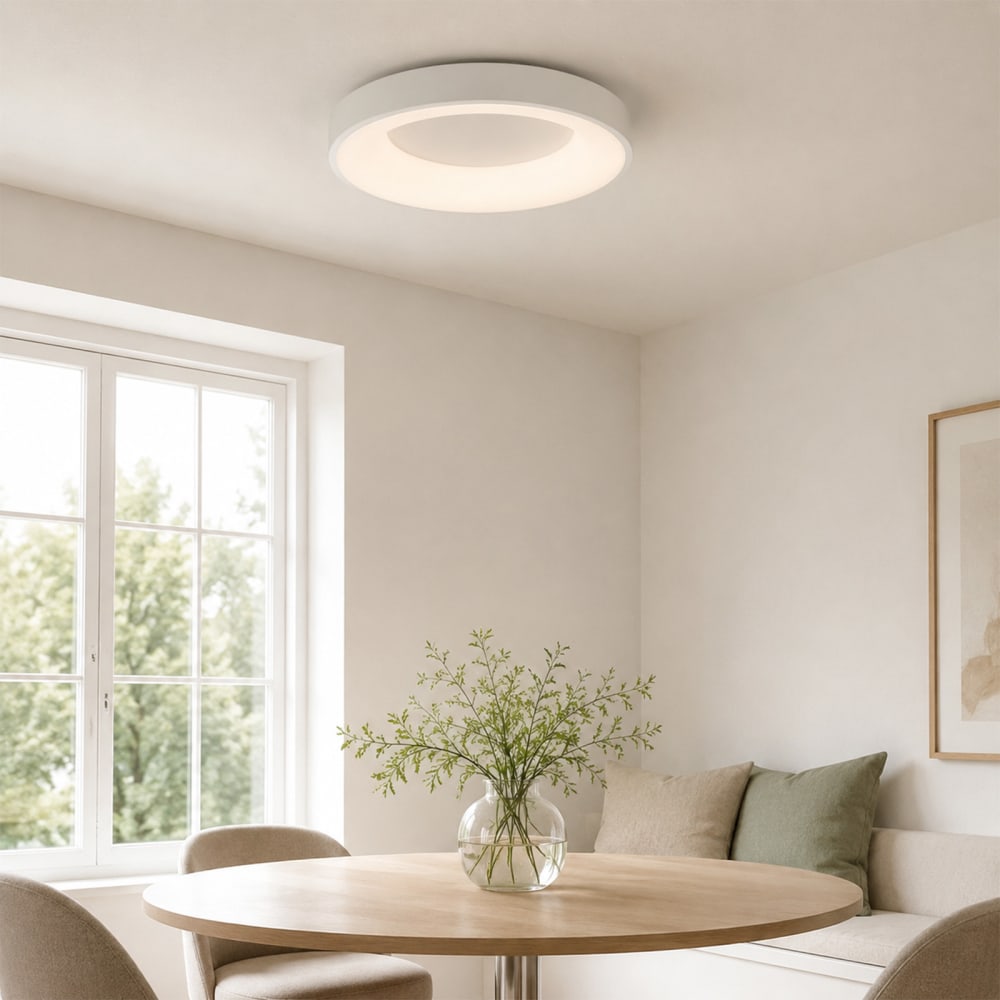 Plafonnier LED métal blanc, 36W CCT Ø40 cm — vue 3