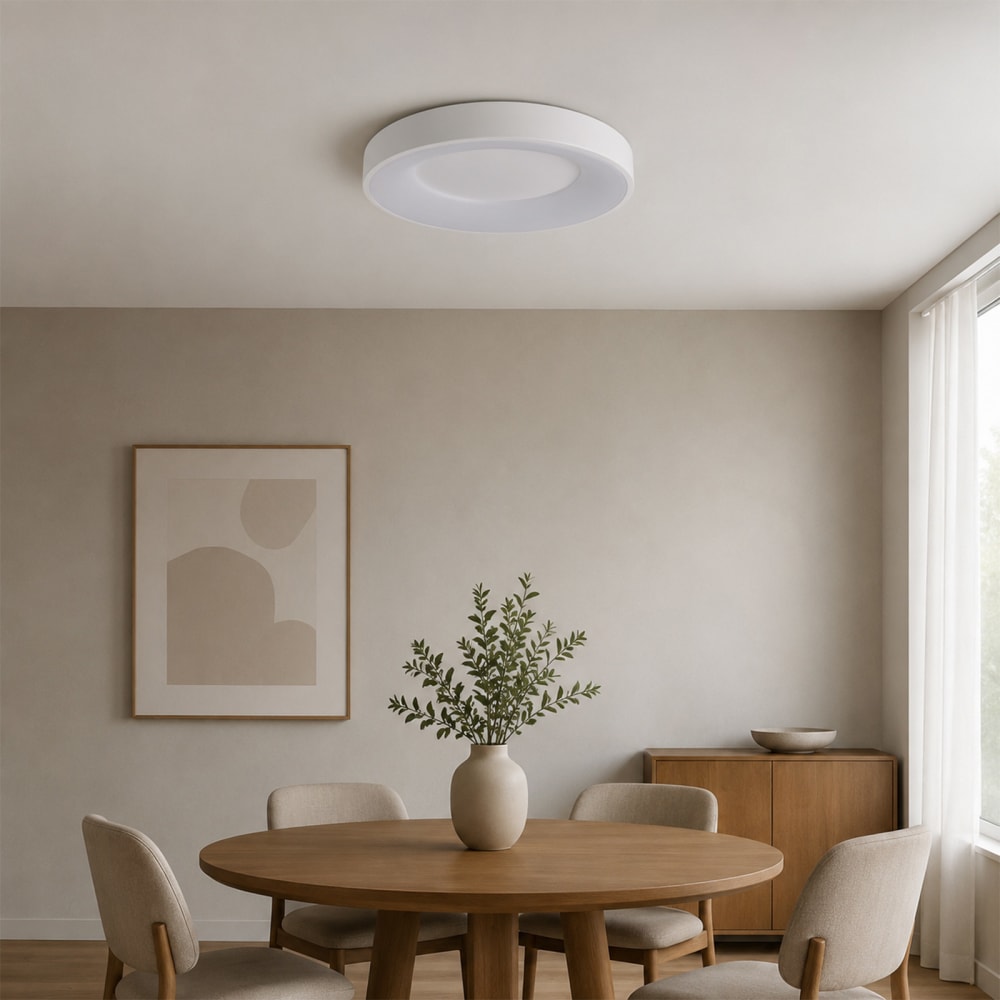 Plafonnier LED métal blanc, 36W CCT Ø40 cm — vue 4