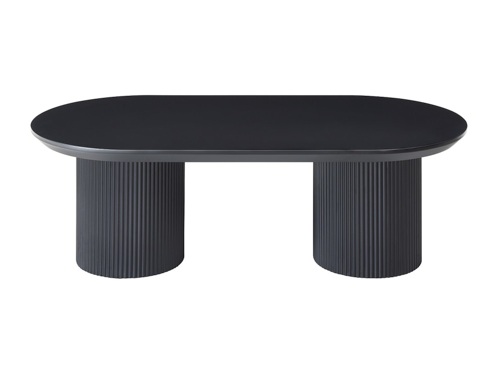 Table basse fixe effet bois noir