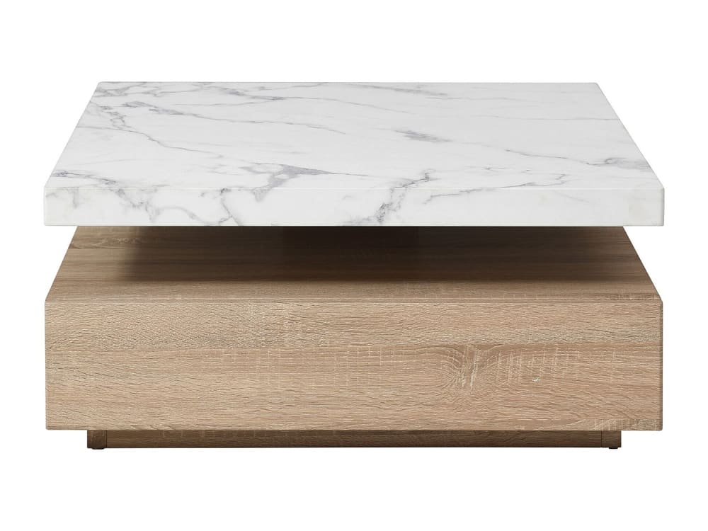 Table basse modulable effet bois , blanc