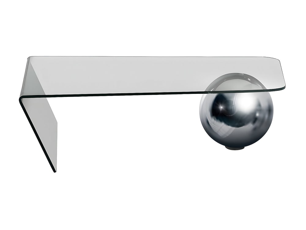Table basse fixe verre trempé transparent