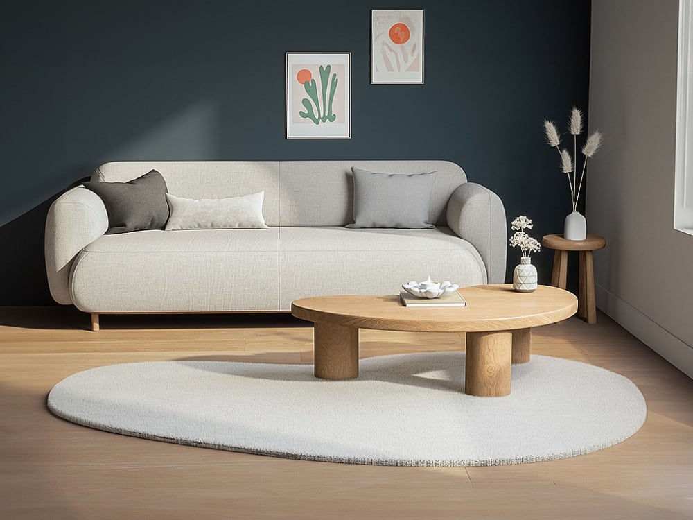 Tapis de salon polyester beige 120x180 cm — vue 3