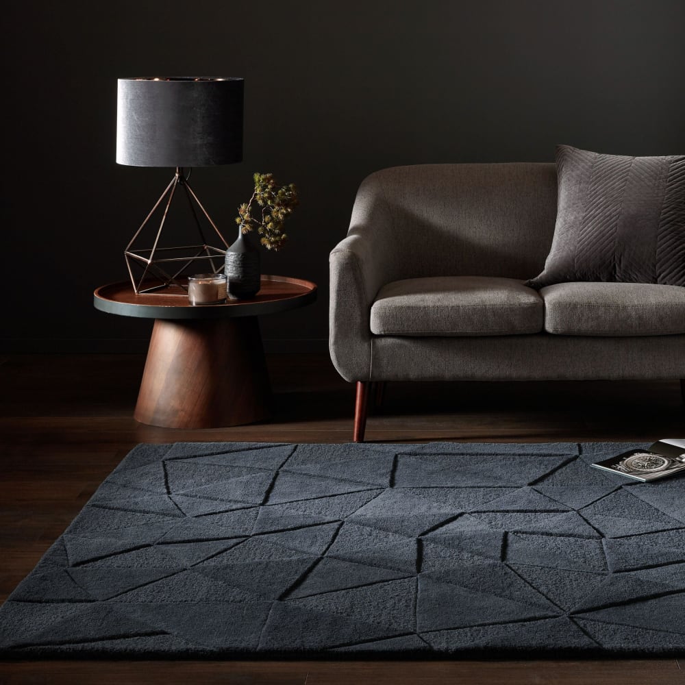 Tapis en laine gris anthracite 120x170cm — vue 3