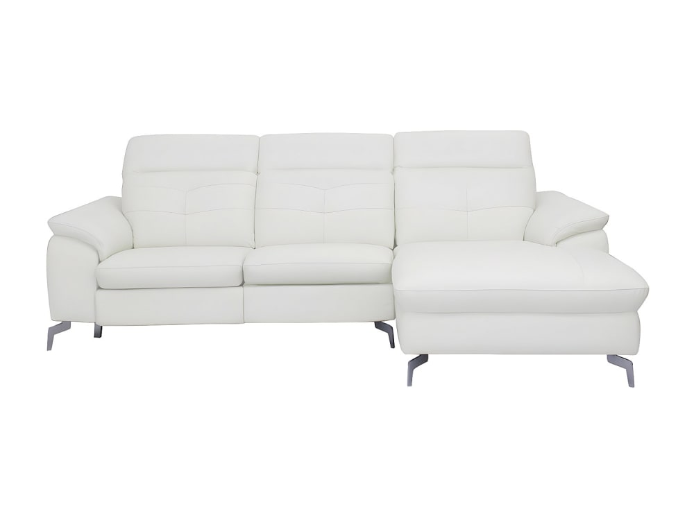 Canapé d'angle cuir 4 places blanc