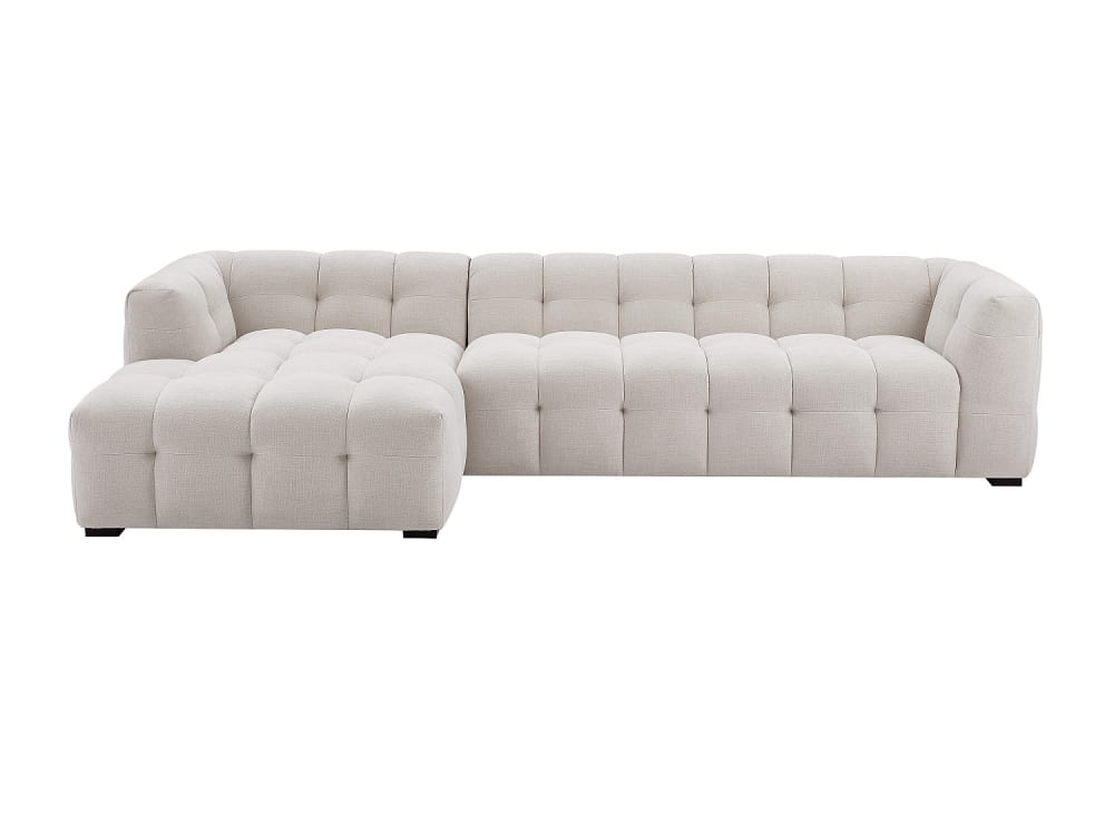 Canapé d'angle polyester 5 places beige