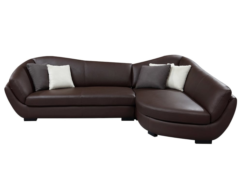 Canapé d'angle cuir 5 places marron chocolat Canapé d'angle cuir 5 places marron chocolat