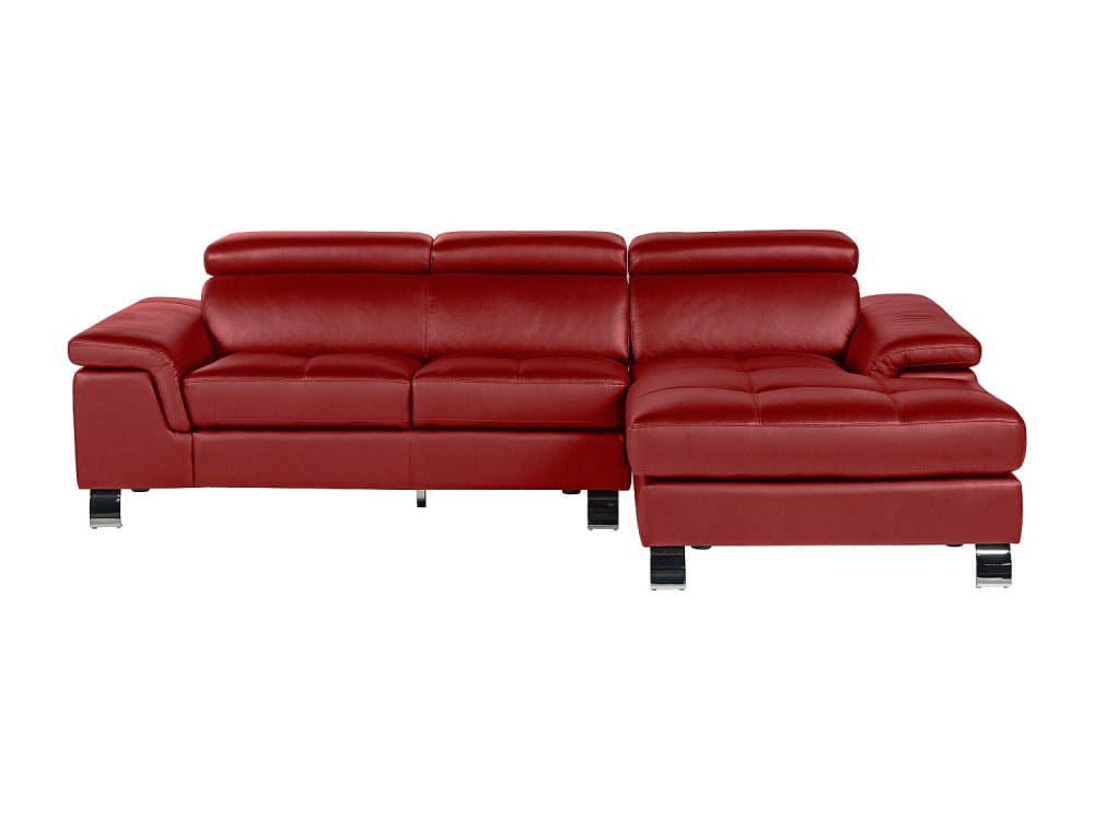 Canapé d'angle cuir 4 places rouge