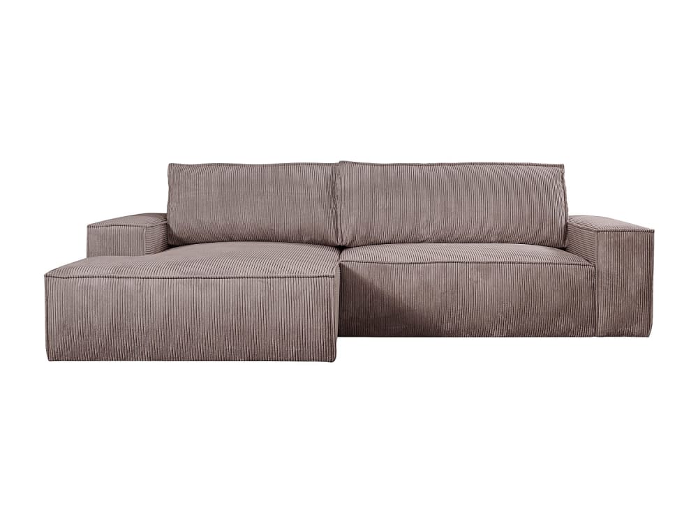 Canapé d'angle velours 4 places mauve
