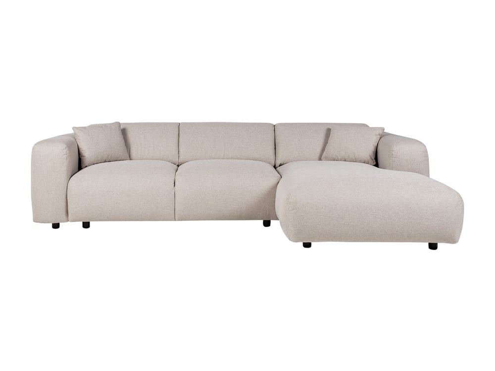 Canapé d'angle tissu 5 places beige