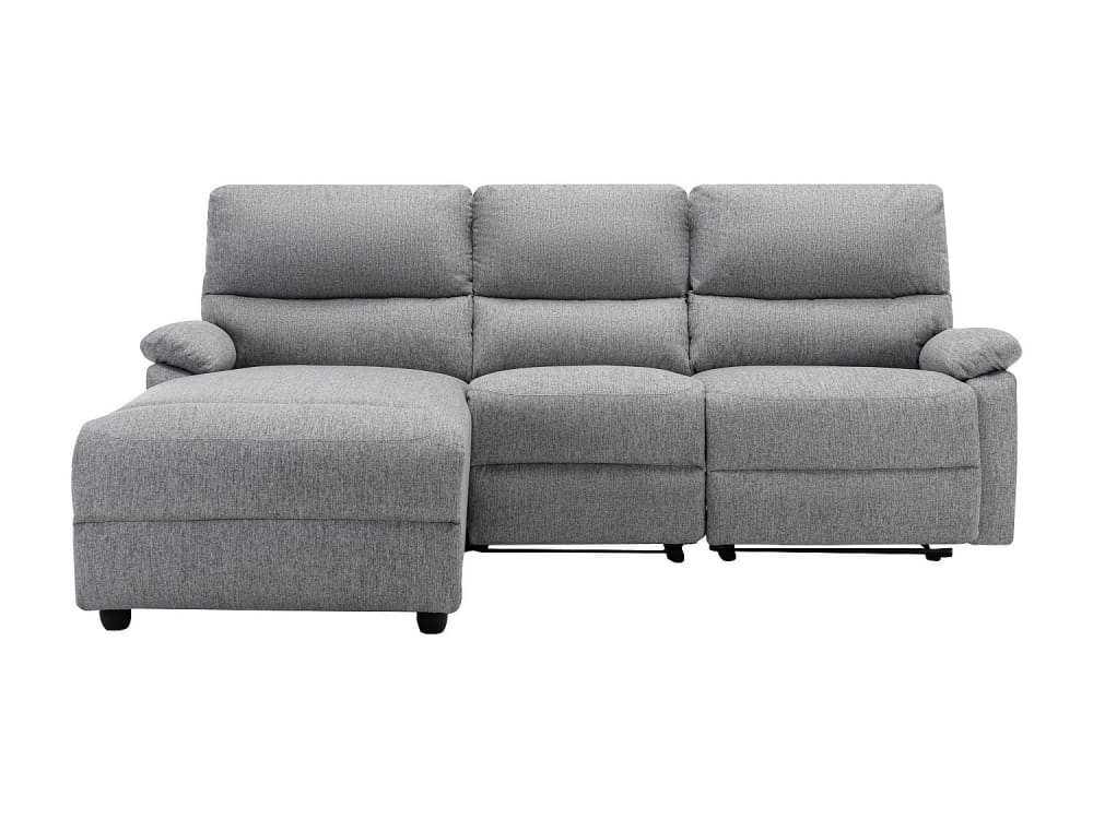 Canapé d'angle polyester 4 places gris clair