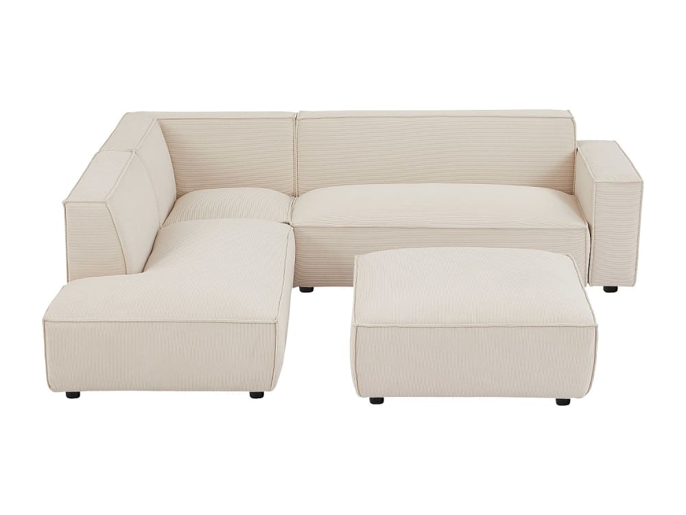 Canapé d'angle velours 7 places beige