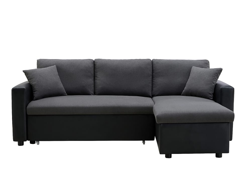 Canapé d'angle polyester 4 places noir