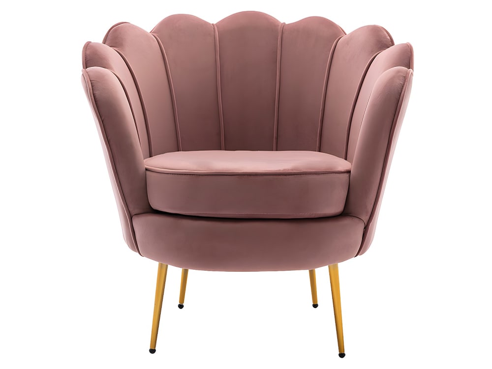 fauteuil droit velours - rose