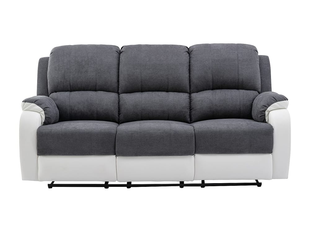 Canapé  microfibre 3 places gris, blanc