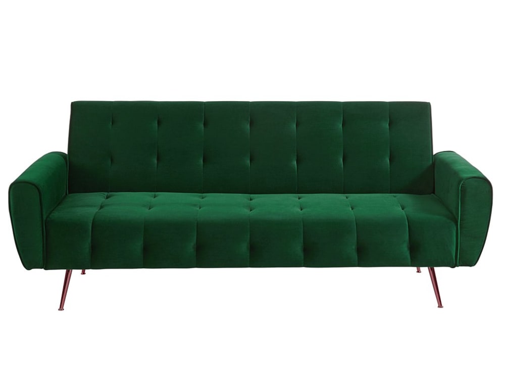 Canapé convertible polyester 3 places vert sapin}