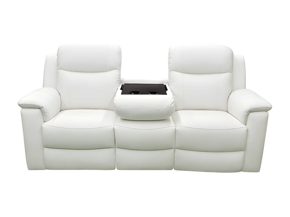 Canapé relaxation cuir 3 places ivoire}