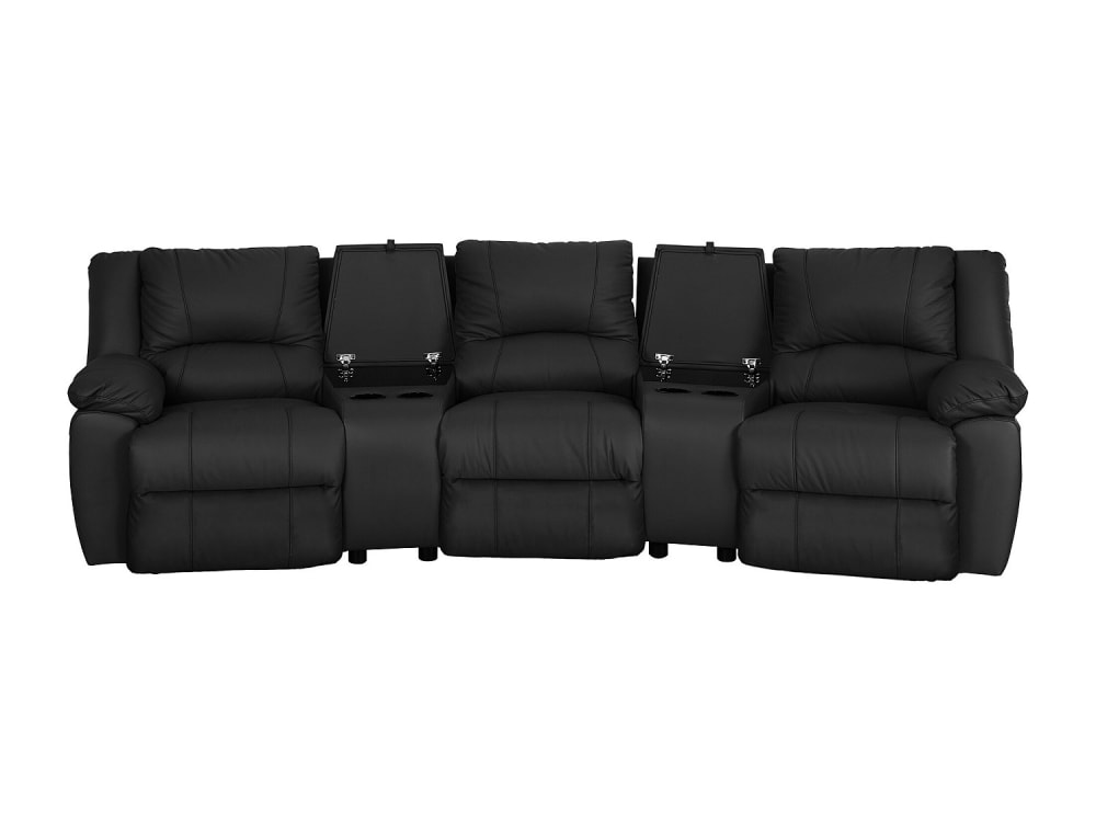 Canapé relaxation cuir 3 places noir}