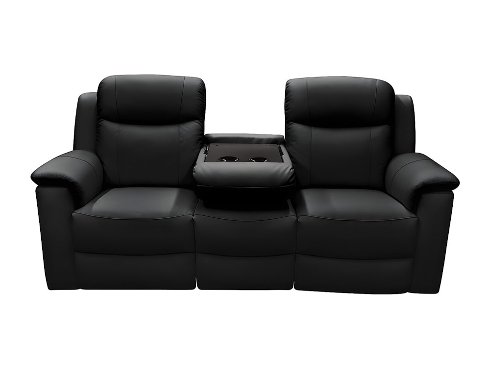 Canapé relaxation cuir 3 places noir}