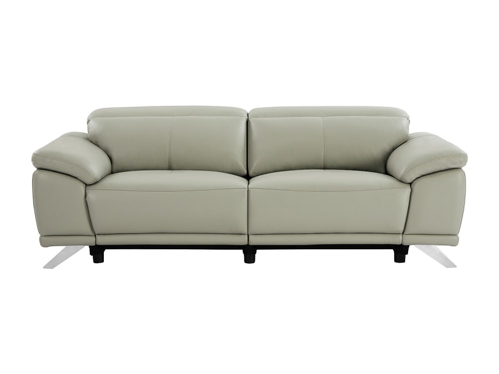 Canapé relaxation cuir 3 places gris clair}