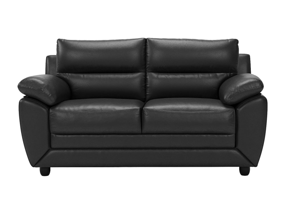 Canapé fixe simili cuir 2 places noir